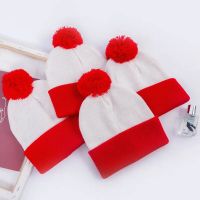 Movie Wheres Wally Waldo Cosplay Red White Knitted Hat Winter Warm Unisex Wool Hairball Cap Halloween Party Christmas Gift