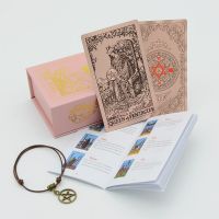 New23 High Quality Rose Gold Foil Tarot PVC Desktop Game Divination Card Gift Box Set Powder Box Gilding Waterproof Paper Manual