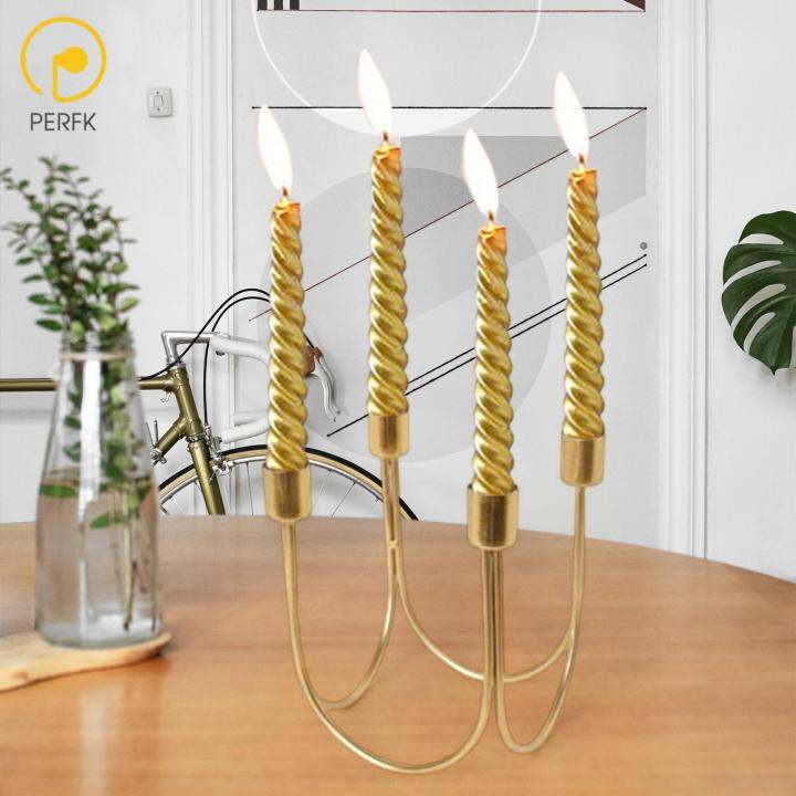 Perfk Metal Candlestick Candelabras Livingroom Home Fireplace Taper Candle Holders Lazada
