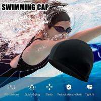 Black Single Thread 2pcs Swimming Pool Cloth Swimming Caps M2Z1