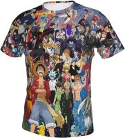 Caubvty One Piece Monkey Luffy Shirt Mens Womens Boys Girls 3D Print Short Sleeve T-Shirt