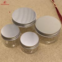 CS 20ml Travel Cosmetic Empty Bottle Round Transparent Jar Aluminum Cover Cream Bottle