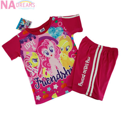 My Little Pony ชุดเซตเด็ก ลายลิขสิทธิ์แท้ ชุดเสื้อกางเกง ชุดเด็กผู้หญิงลาย โพนี่ My Little Pony จาก NADreams ชุดเด็กหญิง สีชมพูบานเย็น