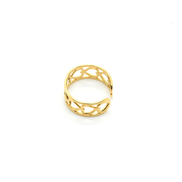18k-ทองแท้ในแหวนแฟชั่นที่เรียบง่ายร้อยบุคลิกภาพ-ทองปรับไทเทเนียมเหล็กแหวนเปิด-vfne