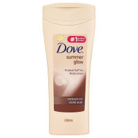 โลชั่นบำรุงผิวและเปลี่ยนผิวเป็นสีแทน Dove Summer Glow Nourish Lotion - Normal to Dark Skin 250 ml