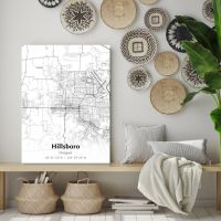 พิมพ์แผนที่เมือง Hillsboro,โปสเตอร์แผนที่ Hillsoregon,แผนที่ถนนเมืองของสหรัฐอเมริกา,แผนที่ของ Hillsboro,แผนที่เมืองที่ทันสมัย,พิมพ์แผนที่ Hillsboro,ศิลปะบ้าน1ชิ้นกรอบไม้ด้านในหรือไร้กรอบ (หรือสีดำอะลูมินัมอัลลอยกรอบ)