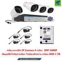 Mastersat กล้องวงจรปิด IP Camera 4 กล้อง 2 MP 1080P NVR Kit ระบบ PLC เสียบปลั๊กไฟอย่างเดียว ไม่ต้องเดินสาย พร้อม HDD 1 TB