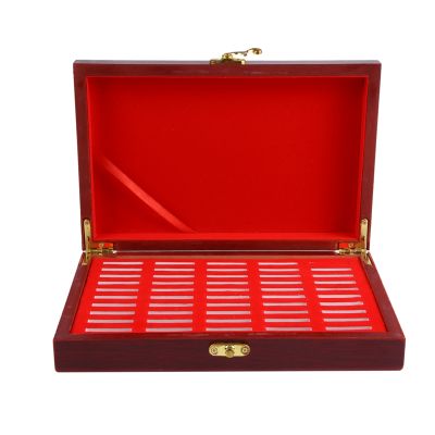 50 Pcs Wood Coin Protection Display Box Storage Case Holder Round Box Commemorative Collection Box