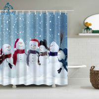 【CW】∏  Fabric Shower Curtain Polyester for Curtains with Hooks