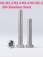 M1 M1.2 M1.4 M1.6 M2 M2.5 A2-70 304 Stainless Steel Cross Round Phillips Pan Head Screw Bolt Phillips Screws Length 3-100mm