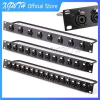 แผงแพทช์แร็ค 8 12 16 Way 3 Pole XLR หญิงขั้วต่อแชสซี 1U Flight Case Mount สำหรับ Professional ลำโพงสายสัญญาณเสียง