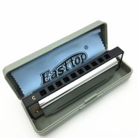 T10-3 10 Hole Blues Harmonica C woodwind musical Instrument Diatonic gaita Metal Cover Comb Melodica Mouth