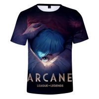 Arcane League of Legends Arcane New 3D Printing Short-Sleeved T-Shirt Loose Casual T-Shirts Oversized Men Women T Shirt