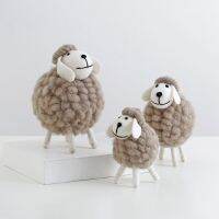 XIYUANN Decoration Crafts Cartoon Birthday Party Supplies Wool Felt Sheep Kid Gift Desktop Decor Mini Table Ornament Home Furnishings Figurines