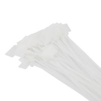 250pc White Easy Mark Length 100 150 200mm Nylon Cable Ties Tag Labels Plastic Loop Ties Markers Cable Tag Self-locking Zip Ties