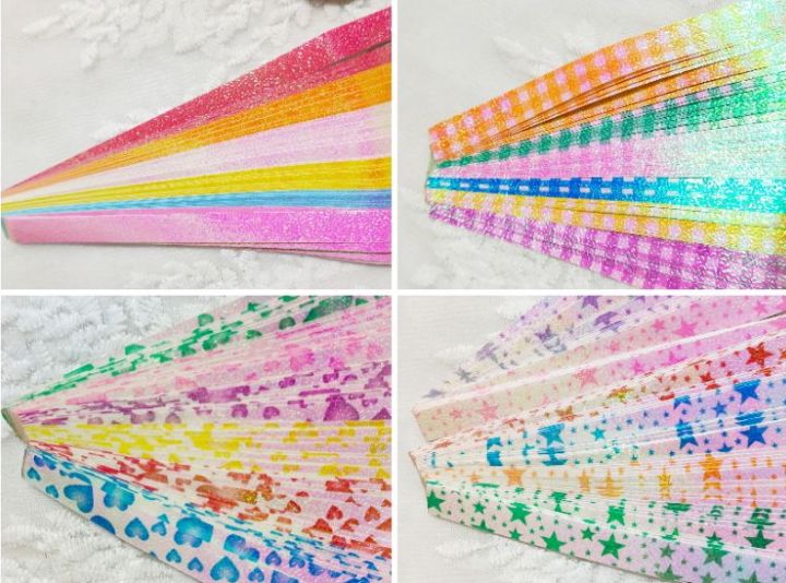 กระดาษพับดาว-กระดาษพับดาว-สีพาสเทล-กระดาษพับดาวสีสดใส-ดาวกระดาษ-ของชำร่วย-ของแจก-คละสี-150แผ่น