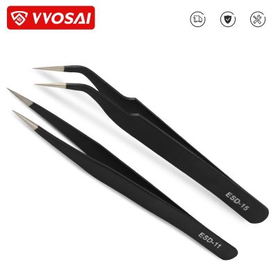 【YF】 VVOSAI Curved Straight Anti-static Forceps iPad Repair Chips Motherboard Hand Tools
