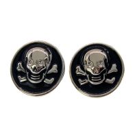 20Pcs 7/8 quot; Gold Black Skull Button Round Plastic Buttons For Clothing Accessories Apparel Sewing Crafts 2.2cm