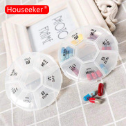 Houseeker 8 Grids Plastic Pill Case Portable Outdoor Tablet Candy Sealed