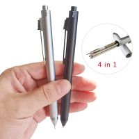 4 In 1 Multicolor Metal Ballpoint Pens 3 Colors Ball Pen 1 Automatic Pencil  For School Office Writing Supplies Stationery Gifts Pens