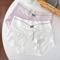 Beautiful Japanese Girls Modal Seamless All Cotton Mid-Waist Bow Cotton Antibacterial Crotch Large Size Underwear for Women