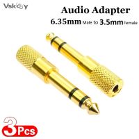 【CW】 3PCS 1/4 Inch 6.35mm Male to 3.5mm Female Headphone Adapter Amplifier Mixer SoundBox Guitar Stereo Audio System Convertor