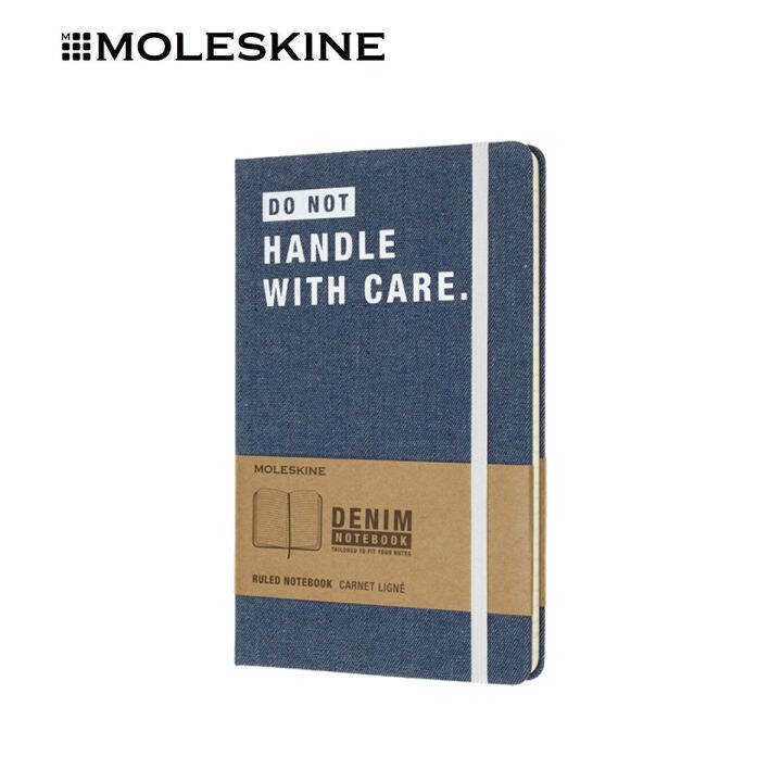 [GWP] Moleskine Don't Handle Denim Large Ruled Notebook Lazada