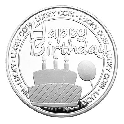 【CC】✢  Collectible silver Plated Souvenirs Coin Happy Birthday Collection Commemorative