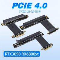 Single Double 90 Degree Right Angle PCI-E 4.0 X4 To X16 Extension Cable R23SH R23SF-TL RTX3090 RX6800xt PCIe 3.0 4x 16x Riser Cables