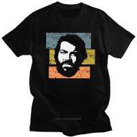 Handsome Mens Rerro Bud Spencer T-Shirt Short Sleeved O-Neck Cotton Tshirt Terence Hill Tee Tops Summer Tv Harajuku 【Size S-4XL-5XL-6XL】