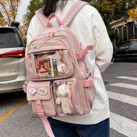 2021 Cute Women Backpacks Waterproof Multi-Pocket Nylon School Backpack for Student Female Girls Kawaii Laptop Book Pack