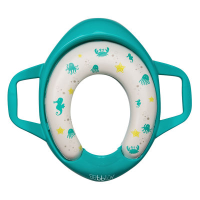 BBluv - Poti Baby Toilet Seat with Handles (Aqua) ฝารองนั่งชักโครกเด็ก ที่เสริมชักโครกเด็กมีหูจับเเบบนิ่ม