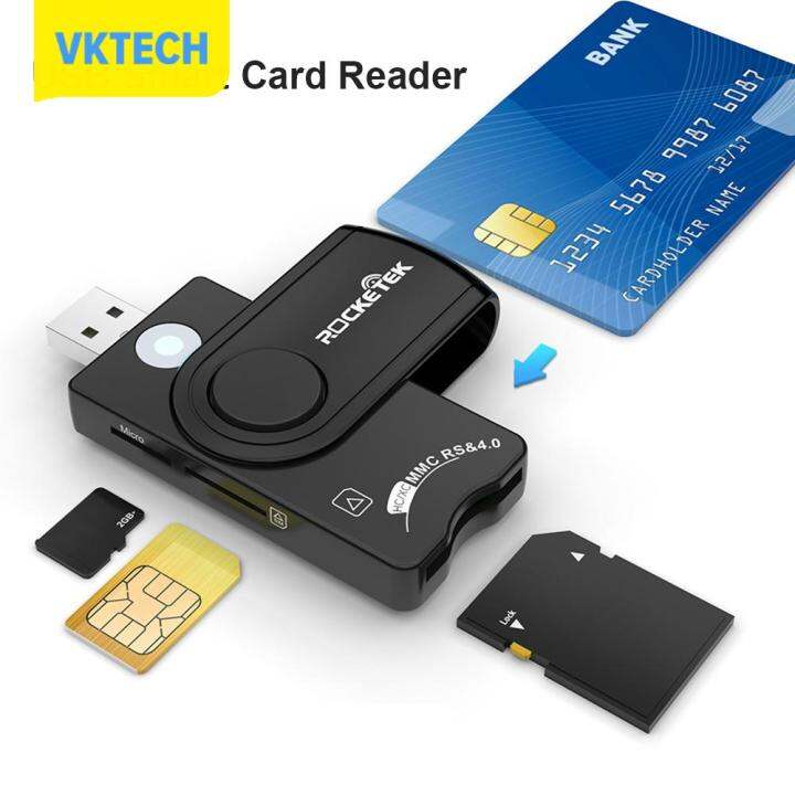 [Vktech] USB 2.0 Tax Declaration IC Smart External Card Reader TF SIM