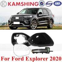 CAPQX สำหรับ Ford Explorer 2020เลนส์กระจกกระจกมองหลังรถยนต์พร้อมที่อุ่นฝากระจกด้านข้าง Bingkai Cermin โคมไฟไฟหน้ากระจก