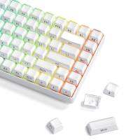 Keycap Only】กุญแจสลักด้านข้างคริสตัลแบบเจลลี่สีขาว113คีย์ ABS OEM ยิงคู่สำหรับเชอร์รี่สวิตช์ MX คีย์บอร์ดแบบกลไกแบบกำหนดเอง