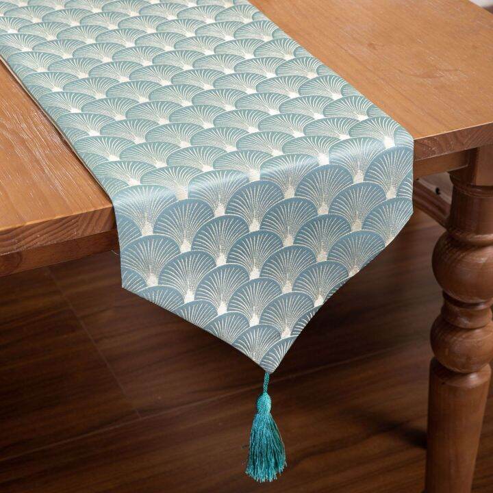 Chinese Style High Precision Jacquard Table Runner Tea Table Cloth Strip Luxury Table Runner Fan
