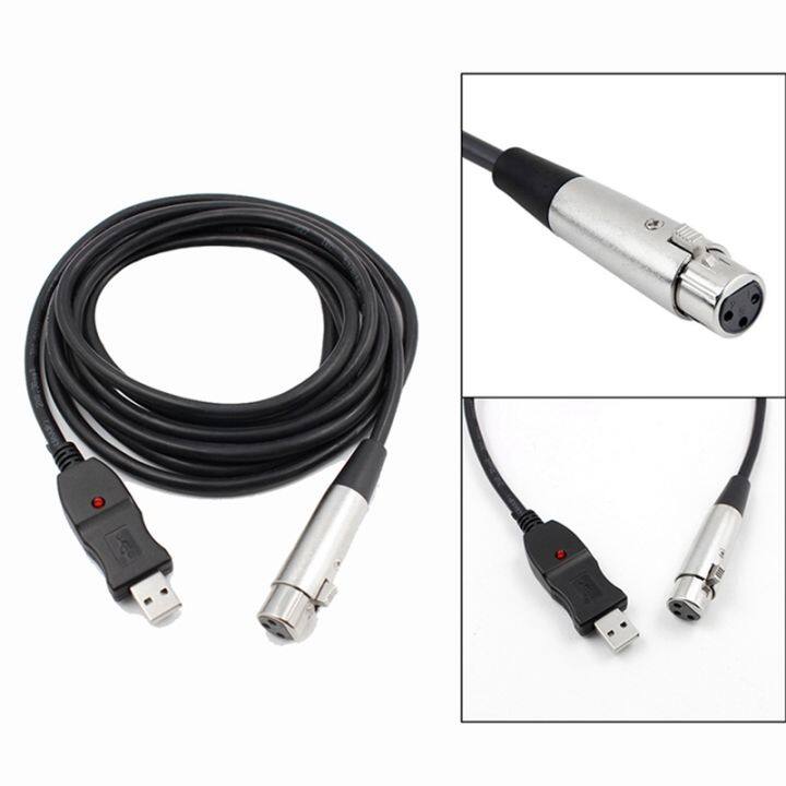 3m-usb-male-to-xlr-female-microphone-usb-mic-link-cable-new