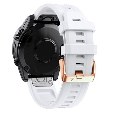 สำหรับ Garmin Fenix 5S บวก20Mm หัวเข็มขัดสีโรสโกลด์สายนาฬิกาข้อมือซิลิโคน (สีขาว)