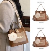 Fashionable wide shoulder strap niche design high-end small bag women 2023 new large-capacity bucket bag one-shoulder Messenger 【BYUE】