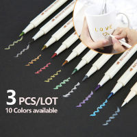 ปากกามาร์กเกอร์ปลายนุ่ม3 PCSLOT 10สีกันน้ำ DIY หมึกมันเครื่องเขียนแปรงทาสีปากกาอุปกรณ์ศิลปะวาดภาพ