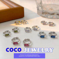 COCOJEWELRY เกาหลีใต้ที่สวยหรูขนาดเล็กหูหัวเข็มขัด Ins Multicolor ต่างหูต่างหูหญิงซ้อนทุกวันสาวต่างหู