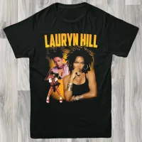 การพิมพ์ที่ยอดเยี่ยมขายดีเสื้อยืดตลก Mans เสื้อผ้า lauryn Hill เสื้อยืดสีดำผ้าฝ้ายสำหรับผู้ชาย