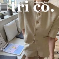 Womens suit short-sleeved top + wide-legged shorts two-piece set woman suits spring / summer / autumn high fashion suit light extravagant socialite leisure fashion sweet individua