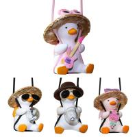 Swing Duck Car Ornament Funny Flying Duck Charm Cute Pendant for Rear View Mirror Car Interior Ornament Rearview Mirror Swinging Ornament for Office Home Garden sweet