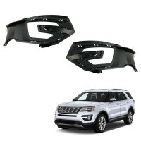 Car Front Bumper Fog Light Cover Bezel Fog Lamp Grille with Hole Replacement for Ford Explorer 2016 2017