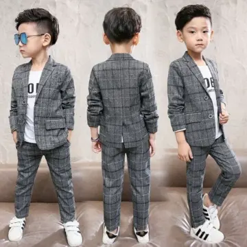 Fashion Classic Children Patterned Tuxedo Suit