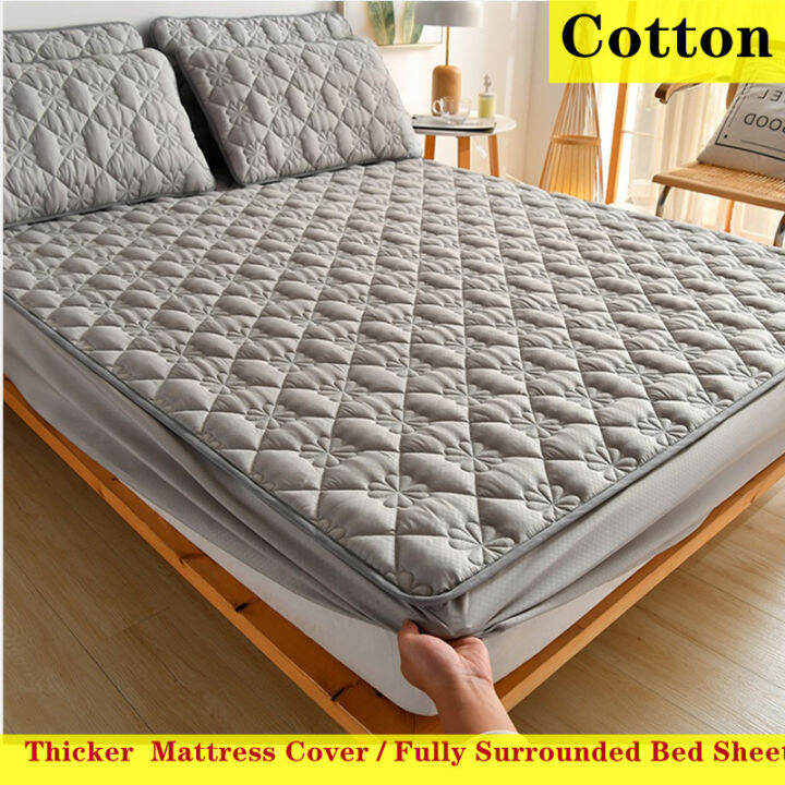 【Cotton Mattress Protector cover】 Thicker mattress cover, Cotton