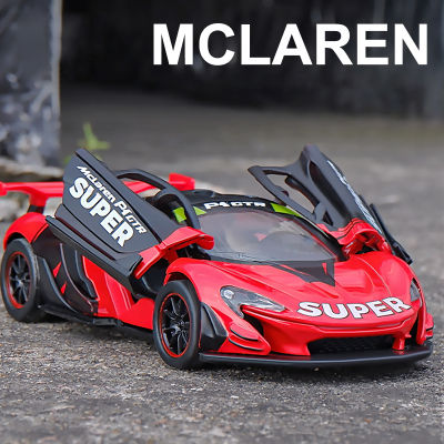 1:32แม็คลาเรน P1 GTR Supercar ล้อแม็กรถยนต์รถของเล่นโลหะรูปแบบการเก็บรถเสียงและแสงดึงกลับของเล่นสำหรับเด็ก