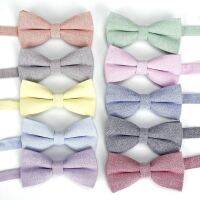 2019 Brand New Men 39;s Red Blue Gray Solid Color Cotton Bow Tie For Man Wedding Groom Fashion Bowtie Butterfly Gravats corbatos