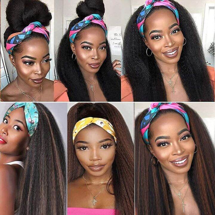 synthetic-long-kinkly-straight-headband-wigs-black-brown-yaki-straight-hair-afro-style-for-black-women-party-drag-daily